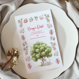 Cartão De Informações Strawberry Woodland Diapper Raffle