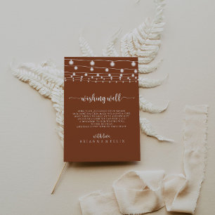Cartão De Informações String Luzes Terracotta Casamento Desejando Bem