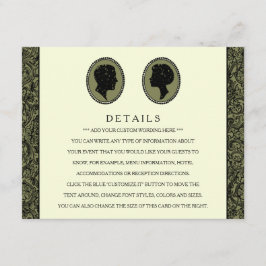 Cartão De Informações Sua Coleção de Casamentos de Arte Deco Silhouette