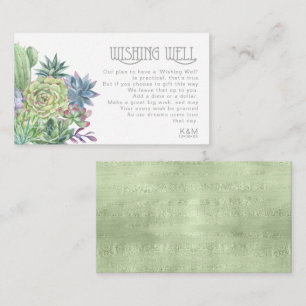 Cartão De Informações Succulents and Sparkle Wishing well V1 Green ID515