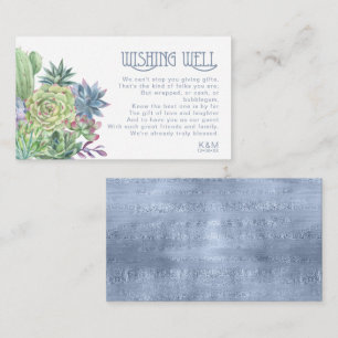 Cartão De Informações Succulents and Sparkle Wishing well V3 Blue ID515