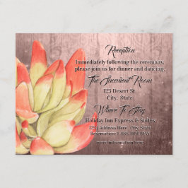 Cartão De Informações Suculenta ponta laranja aquarela Recepção pêssego