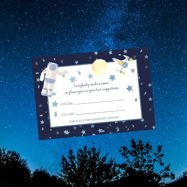 Cartão De Informações Sugestões de Nome da Midnight do Espaço Exterior | (Criador carregado)