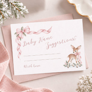 Cartão De Informações Sugestões de Nome para Chá de Bebê Oh Deer Baby Gi