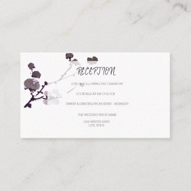 Cartão De Informações Sume de flor de ameixa (Frente)