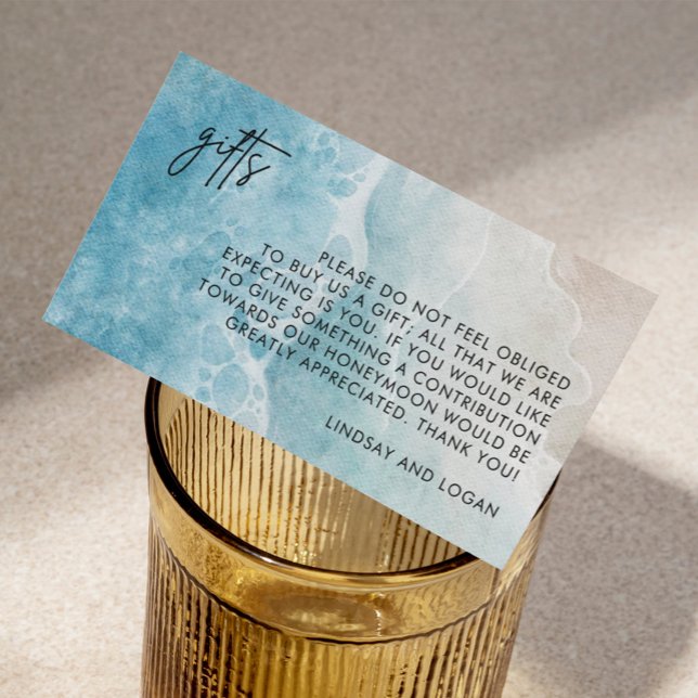 Cartão De Informações Summer Beach Gift Registry Honeymoon Fund Casament (Criador carregado)