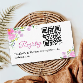 Cartão De Informações Summer Bridal shower with wildflowers Pink Colors