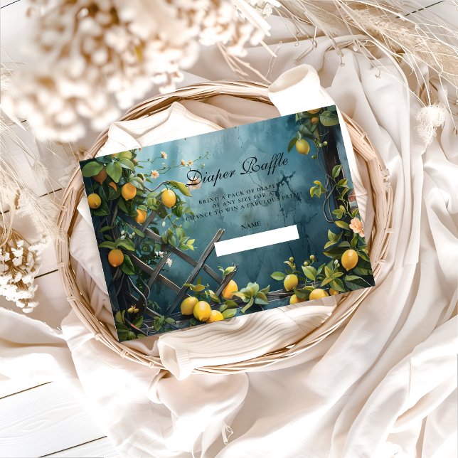 Cartão De Informações Summer Lemon Blossom Diapper Raffle (Criador carregado)
