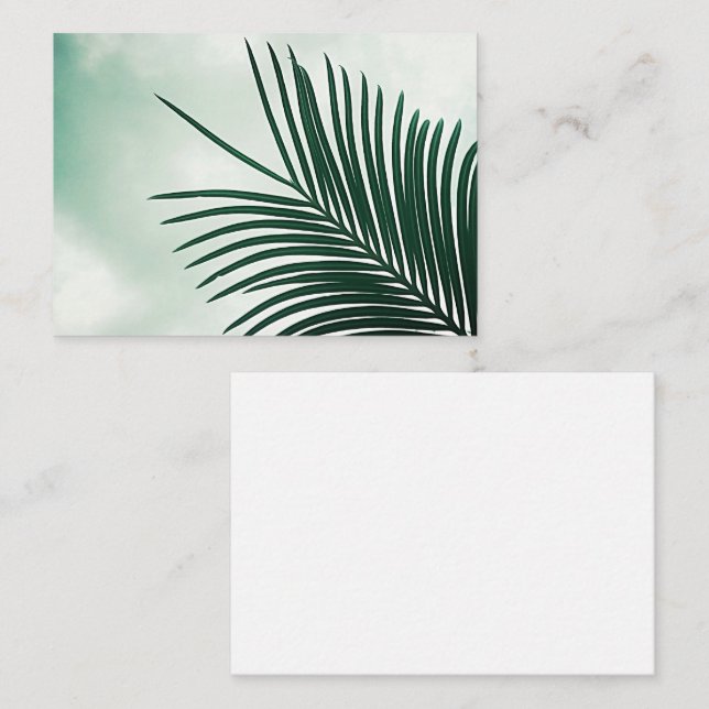 Cartão De Informações Summer Vibes Palm Tree deixa verde-claro (Frente/Verso)