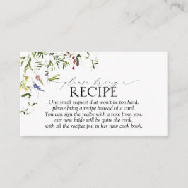 Cartão De Informações Summer Wildflower Por Favor Traga Uma Receita