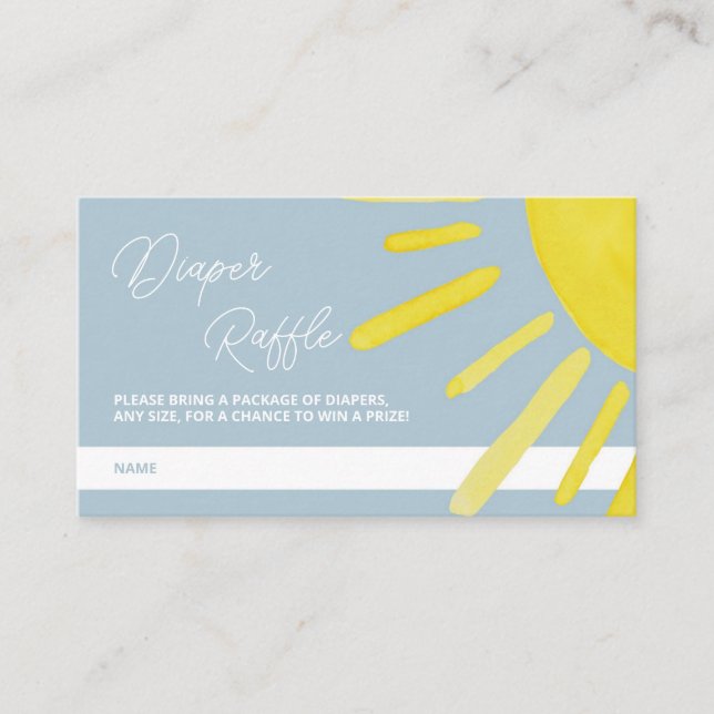 Cartão De Informações Sun Sunshine Chá de fraldas Raffle (Frente)