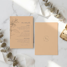 Cartão De Informações Sun-Washed Garden Wedding Details ID1283