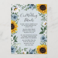 Sunflower Dusty Blue Country Rosa Rustic Casamento