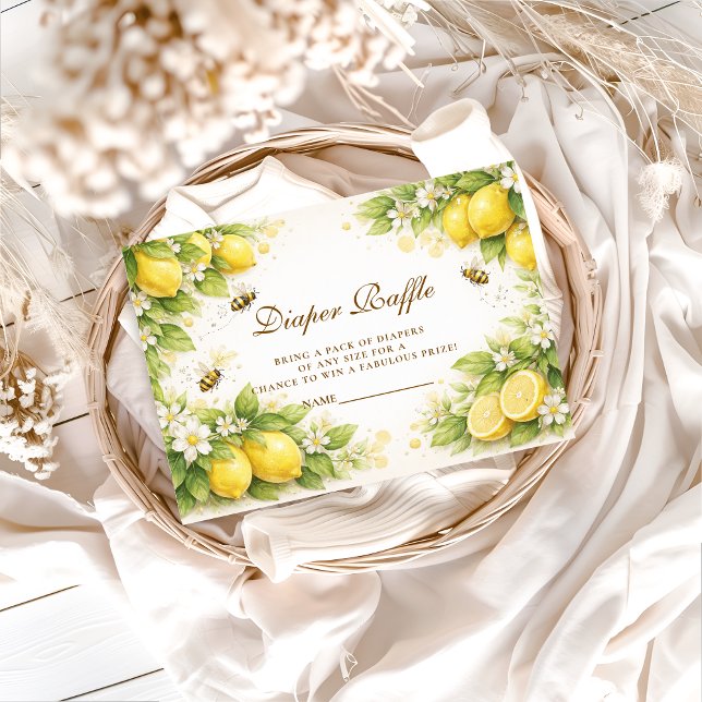 Cartão De Informações Sunny Lemon Honey Bee Diapper Raffle (Criador carregado)