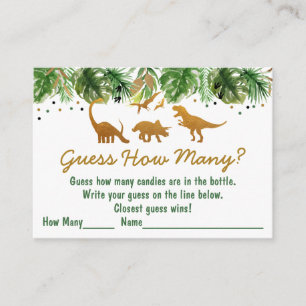 Cartão De Informações Suposição do safari do dinossauro quanta jogo do