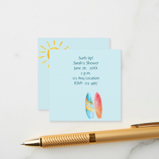 Cartão De Informações Surf Azul (Frente/Verso In Situ)