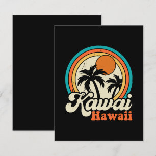 Cartão De Informações Surfar Kawaii Havaí