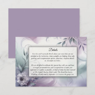 Cartão De Informações Suspiros de lavanda Mist e Aquarela