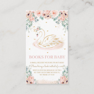 Cartão De Informações Swan Princess Blush Floral Livros para Bebê