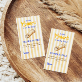 Cartão De Informações Sweet Cannoli Yellow Blue Italian Baby Shower Game