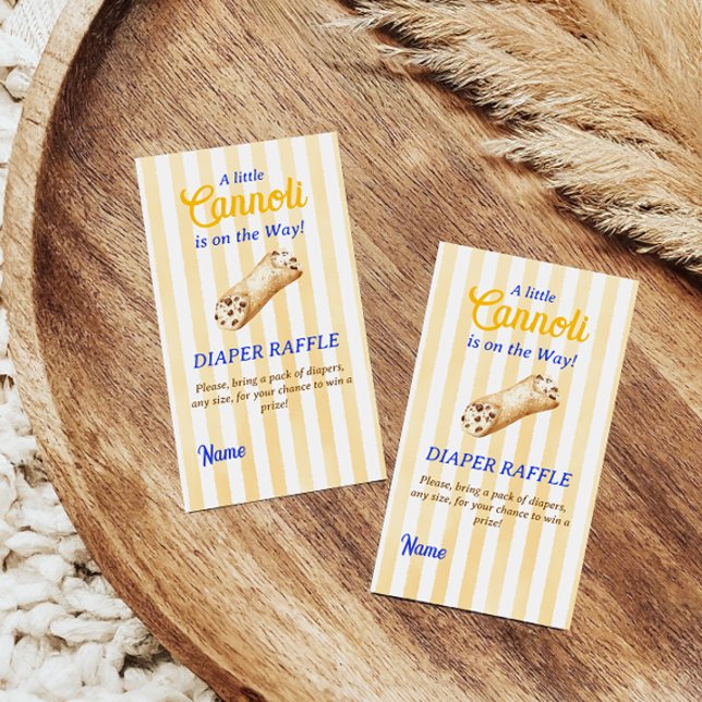Cartão De Informações Sweet Cannoli Yellow Blue Italian Baby Shower Game (Criador carregado)