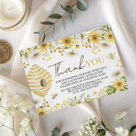 Cartão De Informações Sweet Honey Bee Floral Thank You Card
