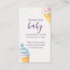Cartão De Informações Sweet Ice Cream Sprinkle Books for Baby Shower