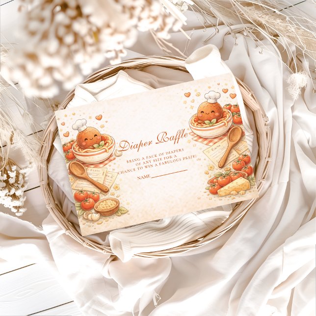 Cartão De Informações Sweet Italian Meatball Diapper Raffle (Criador carregado)