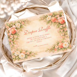 Cartão De Informações Sweet Little Peach Garden Diapper Raffle