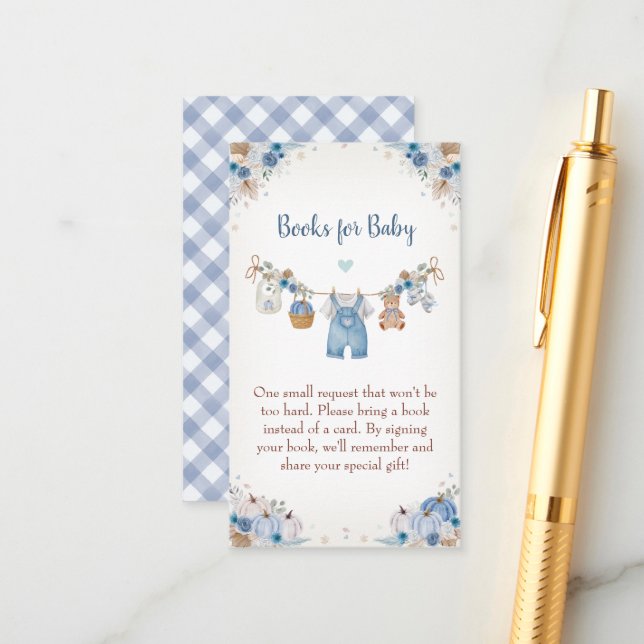 Cartão De Informações Sweet Little Pumpkin Autumn Baby Shower (Frente/Verso In Situ)