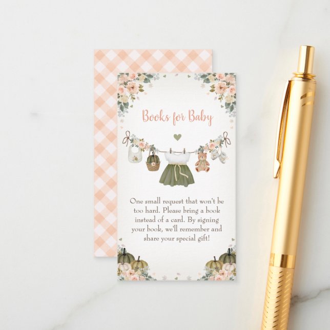 Cartão De Informações Sweet Little Pumpkin Autumn Baby Shower  (Frente/Verso In Situ)