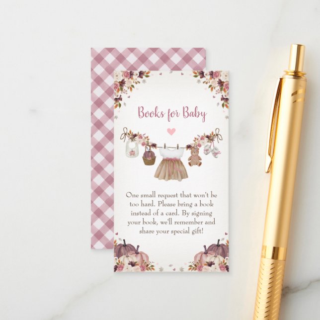 Cartão De Informações Sweet Little Pumpkin Autumn Baby Shower  (Frente/Verso In Situ)