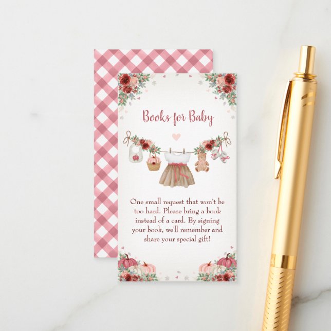 Cartão De Informações Sweet Little Pumpkin Autumn Baby Shower  (Frente/Verso In Situ)