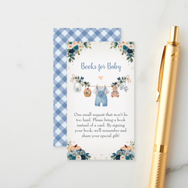 Cartão De Informações Sweet Little Pumpkin Autumn Baby Shower (Frente/Verso In Situ)