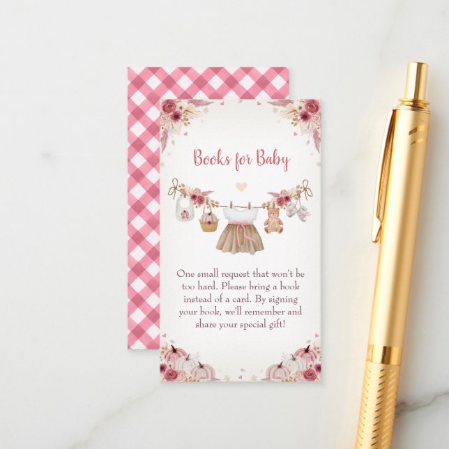 Cartão De Informações Sweet Little Pumpkin Autumn Baby Shower  (Frente/Verso In Situ)