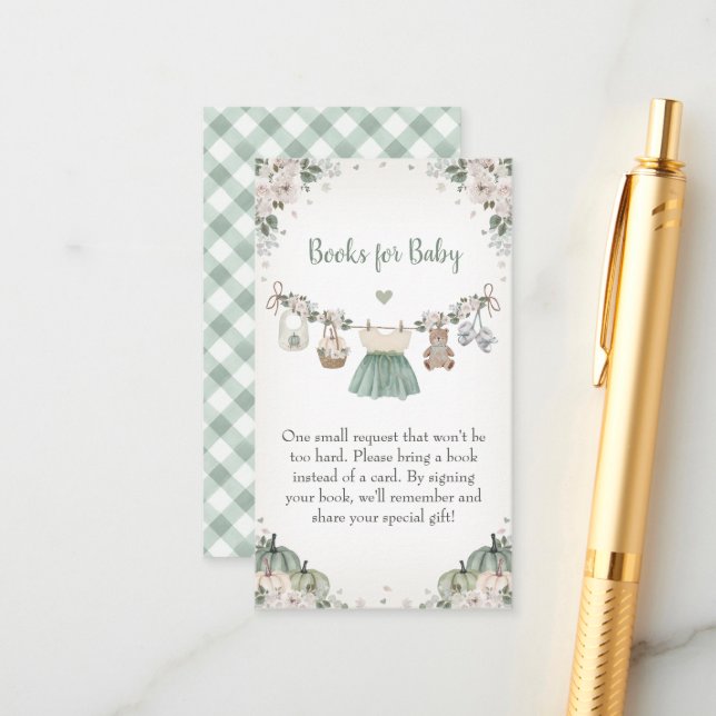 Cartão De Informações Sweet Little Pumpkin Autumn Baby Shower  (Frente/Verso In Situ)