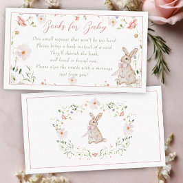 Cartão De Informações Sweet Meadow Bunny & Wildflowers Baby Shower
