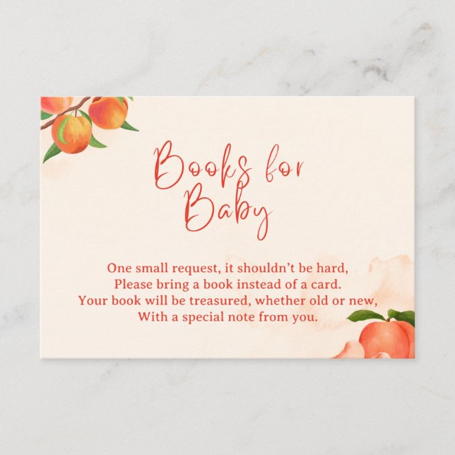 Cartão De Informações Sweet Peach Books for Baby Card – Fruit-Themed (Frente)