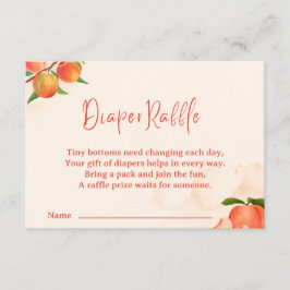Cartão De Informações Sweet Peach Diaper Raffle Card – Fruit-Themed