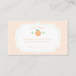 Cartão De Informações Sweet Peach Elegant Baby Shower Diaper Raffle