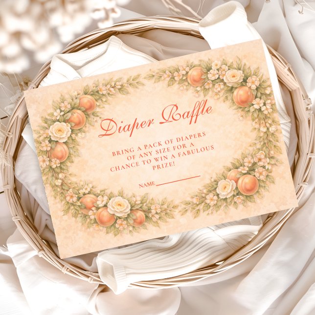 Cartão De Informações Sweet Peach Orchard Diapper Raffle (Criador carregado)