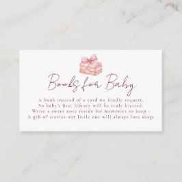 Cartão De Informações Sweet Pink Bow Baby Shower Books For Baby