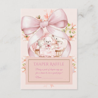 Cartão De Informações Sweet Teddy Bear Nursery Floral Insert