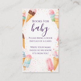 Cartão De Informações Sweet Treat Ice Cream Pastel Books for Baby Shower