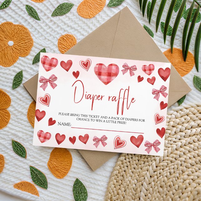 Cartão De Informações Sweetheart Diaper Raffle Baby Shower Ticket (Criador carregado)