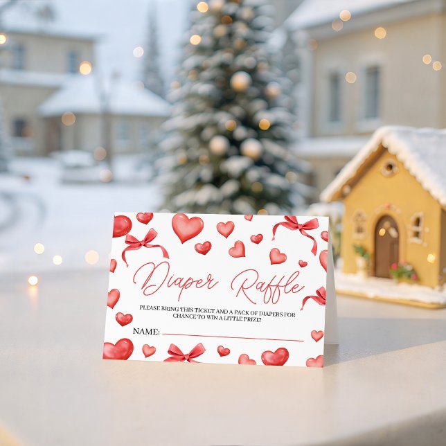 Cartão De Informações Sweetheart Diaper Raffle Ticket (Criador carregado)