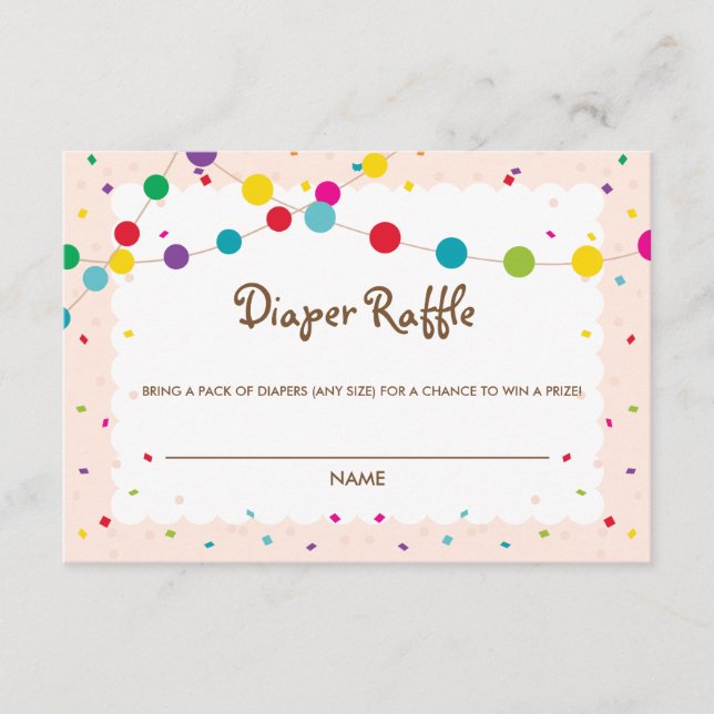 Cartão De Informações Taco Bout a Baby Fralda Raffle Card (Frente)