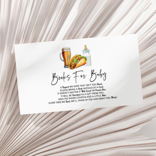 Cartão De Informações Tacos Breve e Fraldas Chás de fraldas Livros para  (Criador carregado)