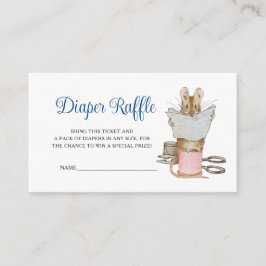 Cartão De Informações Tailor Mouse Baby Shower Diaper Raffle