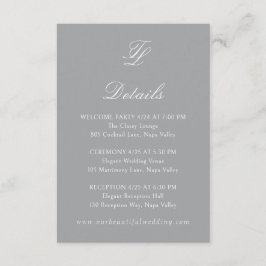 Cartão De Informações Talula Cinza Elegant Wedding